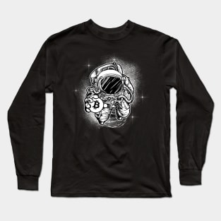 Bitcoin to the Moon | Astronaut Long Sleeve T-Shirt
